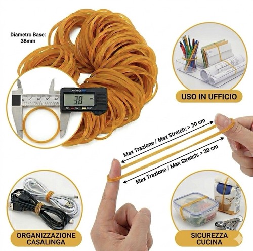 100 elastici gomma naturale - 100, in